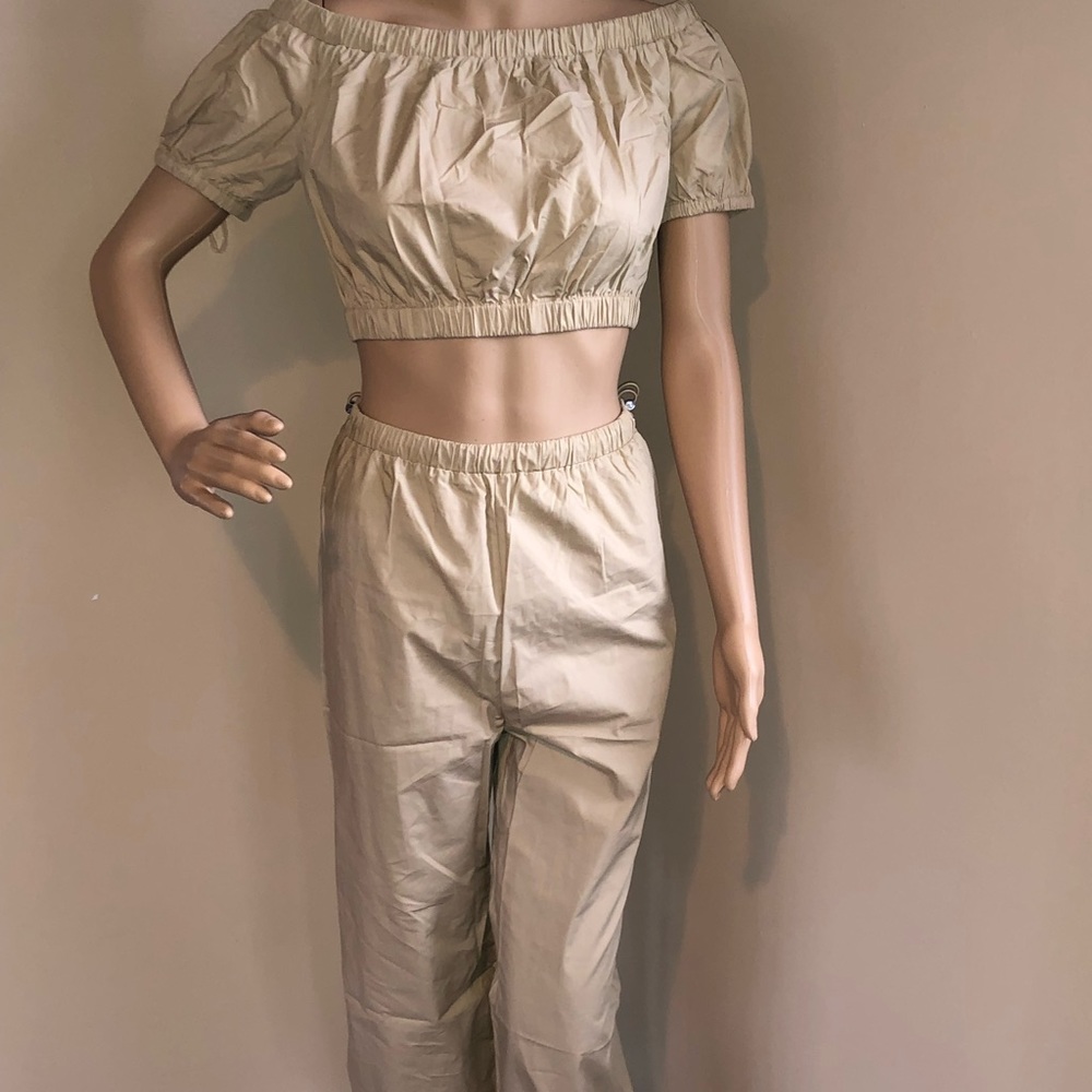 Tan 2pc Track Jogger